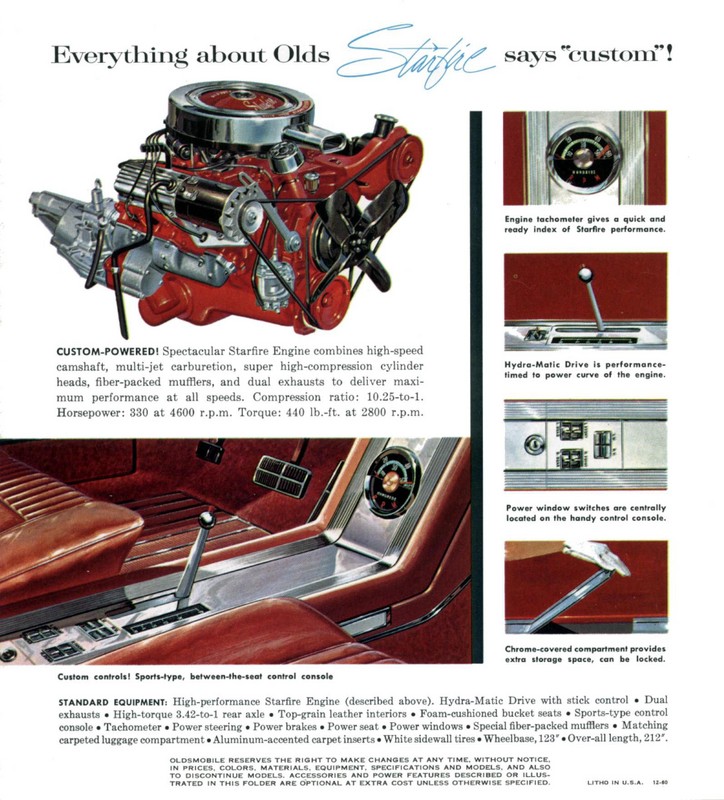 1961 Oldsmobile Starfire Brochure Page 4